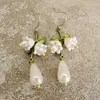 Boucles d'oreilles pendantes de luxe, lustre Orange, muguet, Vintage, perle, plante, fleur, cadeau de fête, G230313