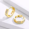 Hoop Earrings Real Moissanite Hoops For Women 925 Sterling Silver Sparkling Earring Jewelry Gold Plated Party Anniversary Gifts