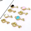 Charms 20pcs/lot 7 16mm Heart Shape Key Enamel Pendant Carousel For DIY Bracelet Necklace Floating Living LocketsCharms