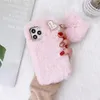 2023 Lovely Cute Sweetheart Furry Fur Phone Phone Case Case voor iPhone 14 13 12 11 Pro Max Mini XR XS 7 8 Back Protecitve Bow Cover