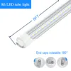 Tubes lumineux led t8 de 8 pieds, 72W r17d, lumière de porte de refroidissement 3000K, blanc chaud, double rangée de 8 pieds, ampoule Led en forme de V SMD2835