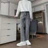 Men's Jeans Pencil Jeans Men Autumn Gray Denim Skinny High Street Trendy All-match Washed Vintage BF Harajuku Clothing Arrival 230313