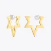 Ear manchet enfashion Pearl Star Ear Cuff Gold Color Burgingen voor vrouwen roestvrij staal neppiercing -oordingen mode -sieraden E211329 230311