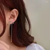 Stud Earrings PANJBJ 925 Sterling Silver Bowknot Female Temperament Personality Versatile Tassel Long Fashion Party