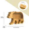 Presentes de caixa de economia de dinheiro para animais de madeira Presentes para crianças elefantes Piggy Banks Pig Whale Hippo Moneys Caixas de armazenamento N0313