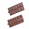 Cake Tools 100st/Lot Christmas Day Santa Silicone Chocolate Molds Bar Mold Mold Ice Tray Decorating Tool