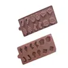 Cake Tools 100 stcs/lot Kerstdag Santa Silicone Chocolate Molds Bar Schimmel Schimmel IJsbladen Decoreren Tool