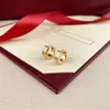 Kolczyki Mini Hoop Organizer Małe Kolczyki pozłacane 24-karatowym Carti Miłość Projektant Kolczyki Biżuteria Stal Srebrny Złota Róża Walentynki Święto Dziękczynienia Prezent