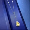 Pear Cut Topaz Diamond Pendant Necklace 925 Sterling Silver Party Wedding Chocker Necklace For Women Bridal Pendant Jewelry Gift