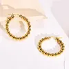 Hoop oorbellen Huggie One Pair Fashion Women Gold Round / Oval Roestvrij stalen bal kralen Draad oorbel sieraden voor vriendshoop