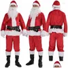 Erkek Trailsits Mens 5pcs Noel Noel Baba Kostüm Fantezi Elbise ADT Su Kıyafet Cosplay Kıyafeti artı S3XL Drop Teslimat Giyim Clo DHJ05