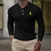 Polo's voor heren lente en herfst casual hoogwaardige hoogwaardige mode afdrukken trendy poloshirt tops 230311