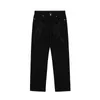 Pantaloni da uomo Y2K Moda maschile coreana Nero Streetwear Ricamato a vita bassa Jeans casual Pantaloni Pantaloni dritti in denim hip-hop Abiti maschili 230311