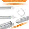 T8 LED Grow Light 4FT tube lights, Plant Grow Light Strips with plug cords, Full Spectrum Sunlight Replacement with High PAR for Indoor Plant