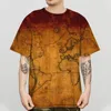 Camisetas masculinas Modo de verão Impressão 3D / mapa feminina Rua curta Trendência personalizada Trendência de grandes dimensões Design de camisetas engraçado EA