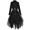 Arbetsklänningar Runway Högkvalitativ hösten Casual Party Workplace Black Suit Oregelbunden halvkjol Vintage Elegant Chic Two Piece Women's