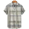 T-shirts pour hommes Chemises pour hommes Casual Striped Hawaiian Print Tops à manches courtes Chemises à revers Harajuku Chemises pour hommes d'été 5xl 230311