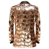 Мужские костюмы Blazers Mens Luxury Wave Lotsed Gold Sequin Blazer Jacket Шальца отвороты с одной кнопкой блестящей свадебной вечеринки куртки на ужин смокинг Blazer 230313