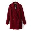 Damen Wollmischungen Vintage Damen Wintermischung Mantel England-Stil und Jacke Zweireiher OberbekleidungDamen