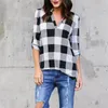 Women's Blouses Shirts Women Plaid Shirts Autumn Long Sleeve Blouses White Shirt Office Lady Cotton Retro Shirt Tunic Casual Tops Plus Size 5xl 230313