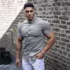 Мужские футболки Summer Fashion Рубашка с коротким рукавом мужчина супер Slim Fit Мужское повседневное социальное дело