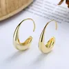 Boucles d'oreilles à clous ovales géométriques pour femmes, tendance française, couleur or, forme C, bijoux de mariée Vintage