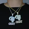 Chains Design Animal Goat Head Pendant Paved Cubic Zircon Enamel Blue Punk Styles Necklace For Men Boy Hip Jewelry Drop Ship