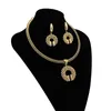 Bruiloft sieraden sets 1set ketting oorbel set gouden kleur sieraden sets voor meisje mode klassieke stijl ketting en oorbellen ingesteld voor vrouwen 230313