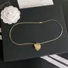 18K Gold Plated Brass Copper Pendant Necklace Chain Fashion Women Never Fading Designer Heart Necklaces Choker Pendants Wedding Jewelry Love Gifts