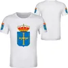 Męskie koszulki Asturies Mężczyźni Kobiety moda krótkie Oviedo Gijonmores T-shirt Langreo Hiszpan