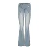 Women's Jeans Western Spicy Bell-bottoms Retro Wash High Waist Slim Pants Jacket