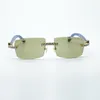 XL diamond cool sunglasses 3524031 with natural blue wooden legs and 57 mm cut lens