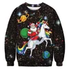 Мужские свитеры мода повседневная пара Sweater Sweater 2023 Тенденция рождественская цифровая печати круглый рукав с длинным рукавом с длинным рукавом
