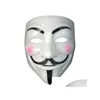 Party Mask Vendetta Anoniem van Guy Fawkes Halloween Fancy Dress -kostuum Wit geel 2 kleuren XB1 Drop Delivery Wedding Events Supp DHHMA