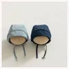 CAPS HATS Denim Bonnet Caps Spring Autumn Kids Court Hat For Girls Boys Justerbara spädbarnsbönor Korea Style Kids Caps 0-6 år 230313