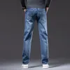 Jeans da uomo Primavera Autunno Uomo Blu chiaro Regular Fit Midwight Jeans casual Stile classico Pantaloni in tessuto denim elasticizzato Marca maschile 230313