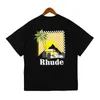RHUDE Designer Plus taille T-shirts Unisexe T-shirts poids lourd Big T-shirt vintage Hip Hop Surdimension Tee Femmes Men de courtes manches Street