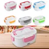 Dinnerware Sets 1.2L Electric Heated Lunch Box 220V 110V 12V Portable Stainless Steel Liner Insulation Container Cutlery Set Warmer