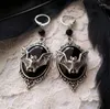 Pendentif Colliers Goth Mode Noir Cristal Chauve-Souris Collier Pour Femmes Vintage Sombre Hyperbole Anneau Goutte Boucle D'oreille Halloween Party Accessoires