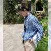 Chemisiers pour femmes Deeptown femmes rayé Vintage surdimensionné Chic élégant jeunesse Style coréen Patchwork chemises Streetwear dames hauts à la mode