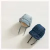 Bonés Chapéus Denim Bonnet Caps Primavera Outono Crianças Chapéu de Tribunal para Meninas Meninos Ajustável Infantil Beanie Caps Coréia Estilo Crianças Caps 0-6Years 230313