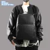 Factory wholesale men shoulder bag 2 styles hand-woven fashion backpack outdoor sports and leisure travel leather backpacks street trend plaid handbag