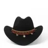 Breite Krempe Hüte Western Cowboy Hut für Frauen Roll-up Elegante Dame Fascinator Outblack Sombrero Hombre Jazz Kappe Größe 56-58