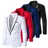 Men's Suits Casual Suit Jacket Color Block Single Button Autumn Winter Non-iron Pockets Blazer