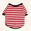 Pet Clothing Dog Multicolor Stripe Crew Neck T-shirt Fist