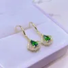 Orecchini pendenti Gioielleria raffinata Argento sterling 925 Diopside naturale Per donna Regalo per feste Ragazza Sposarsi Fidanzato San Valentino