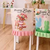 Chair Covers P82E 4Pieces Easter Back Cover Gnome Home Spring Decorations