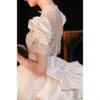 2023 Arabska suknia balowa sukienki ślubne kochanie satynowe szarfy z krótkim rękawem Ruche seksowne otwarte back wielka suknia balowa kryształowy koralik Blingbling Bridal Suknie