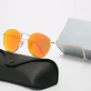 Классические круглые солнцезащитные очки дизайнер бренд UV400 Овер Metal Gold Rade Sun Glasses Мужчины женщины зеркальные солнцезащитные очки поляроидные стеклянные линзы Y66