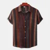 Herr t-shirts män kläder sommaren mäns tryckt korta ärm tröjor casual vintage lapel knappar kamisar para hombre 230311